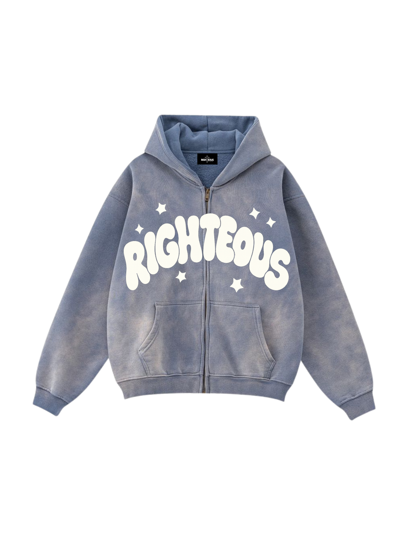 Righteous Denim Blue Zip Up Oversized